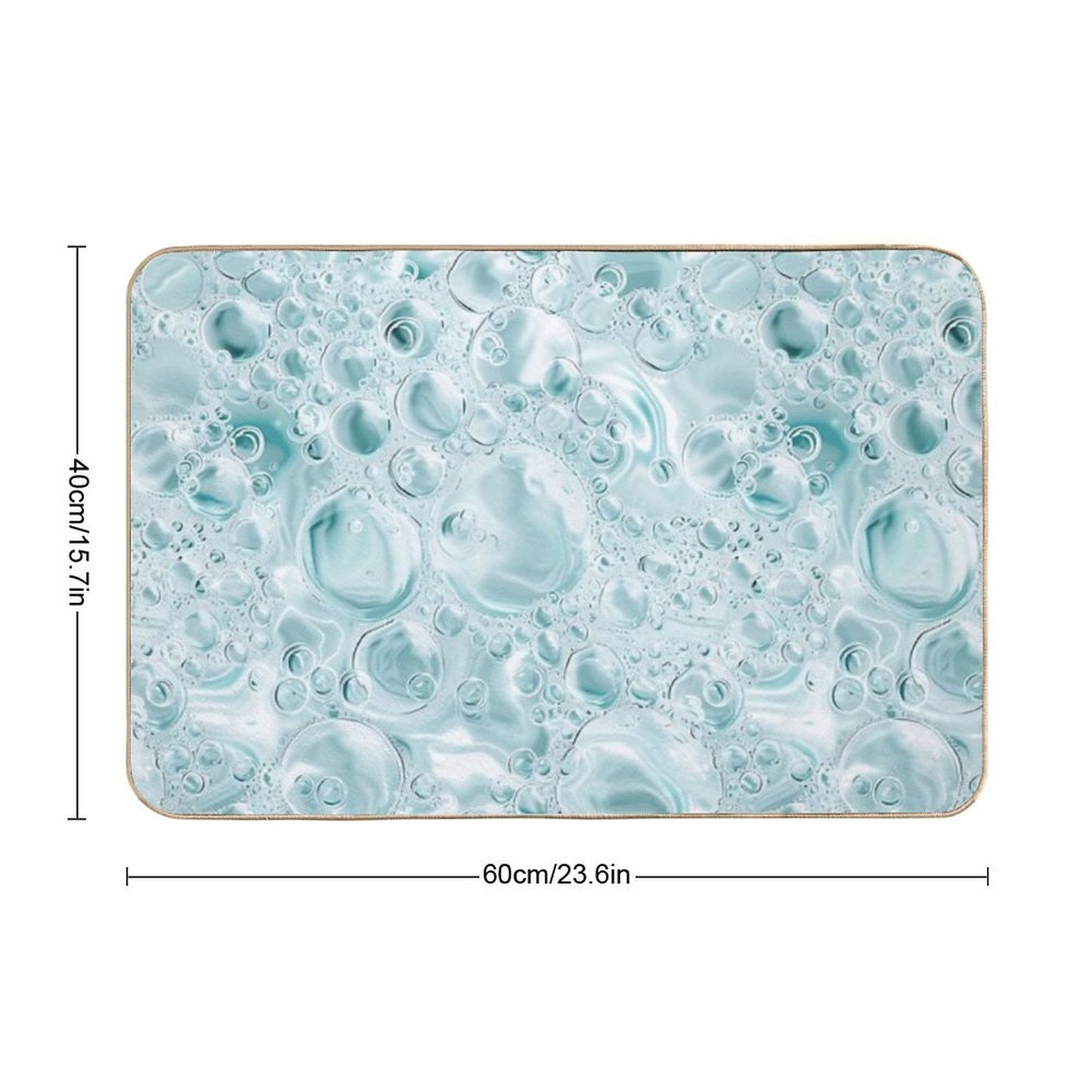 Aqua Effervescence Clear Fizzy Bubbles Pattern  Stain-Proof Bath Mat