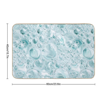 Aqua Effervescence Clear Fizzy Bubbles Pattern  Stain-Proof Bath Mat
