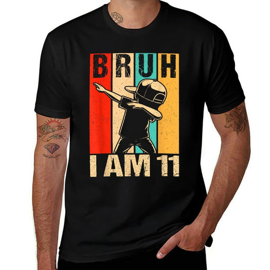11 Year Old Birthday Dabbing Boy Bruh It's My 11th Birthday  Versatile T-Shirt