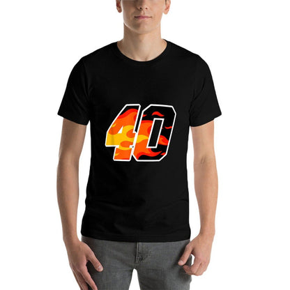 On Fire Racing Car Number 40 Decal 40th Birthday Flames Men  Breathable T-Shirt