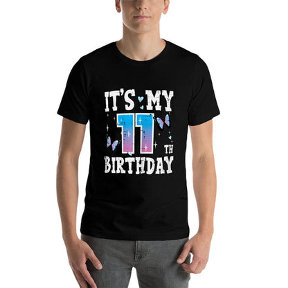 Its My 11th Birthday Butterflies 11 Year Old Bday Girls Kids  Trendy Pattern T-Shirt