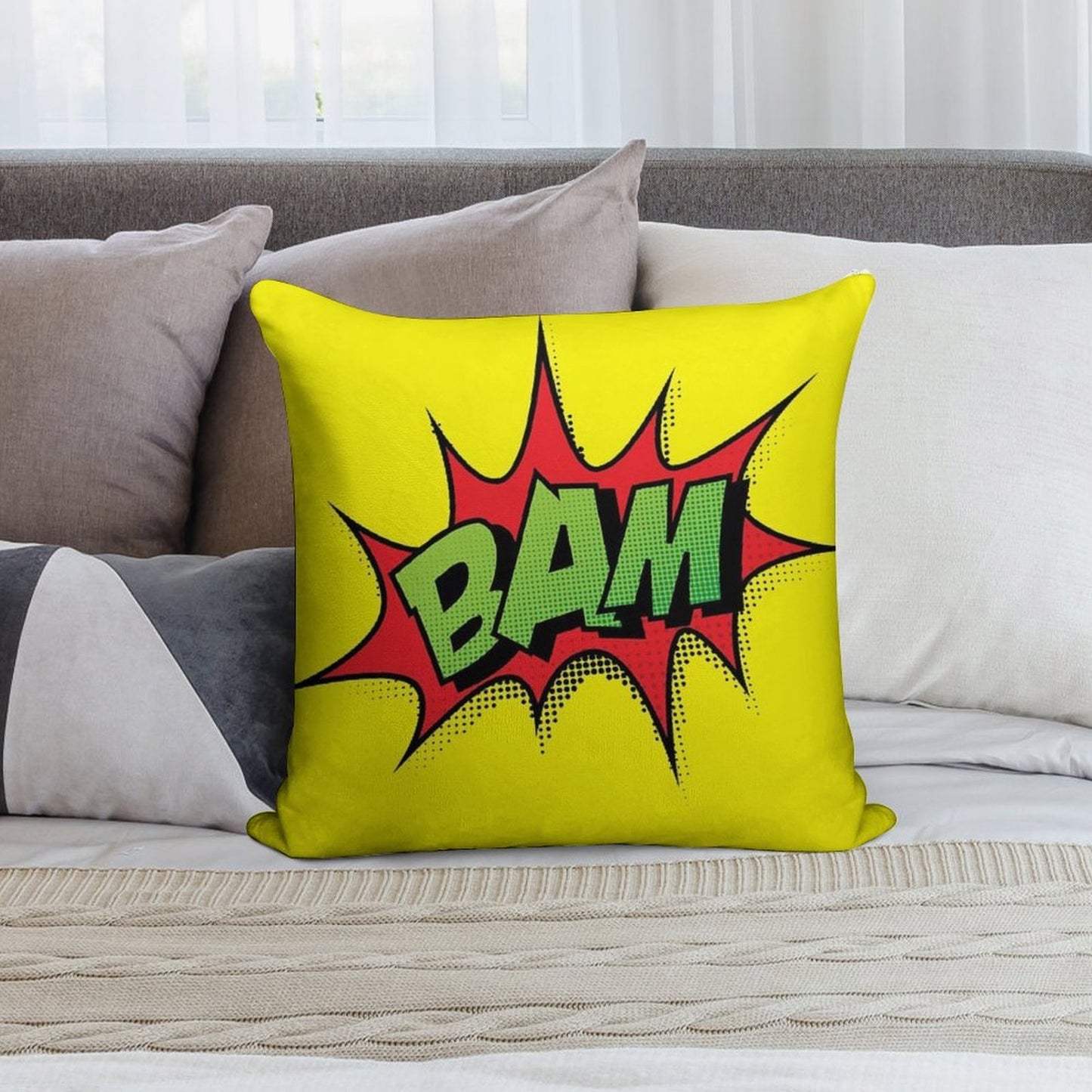 Bam Soft Fade-Resistant Throw Pillow