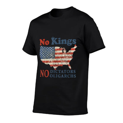 No Kings No Dictators No Oligarchs Anti Oligarchy Resist  Eco-friendly Material T-Shirt