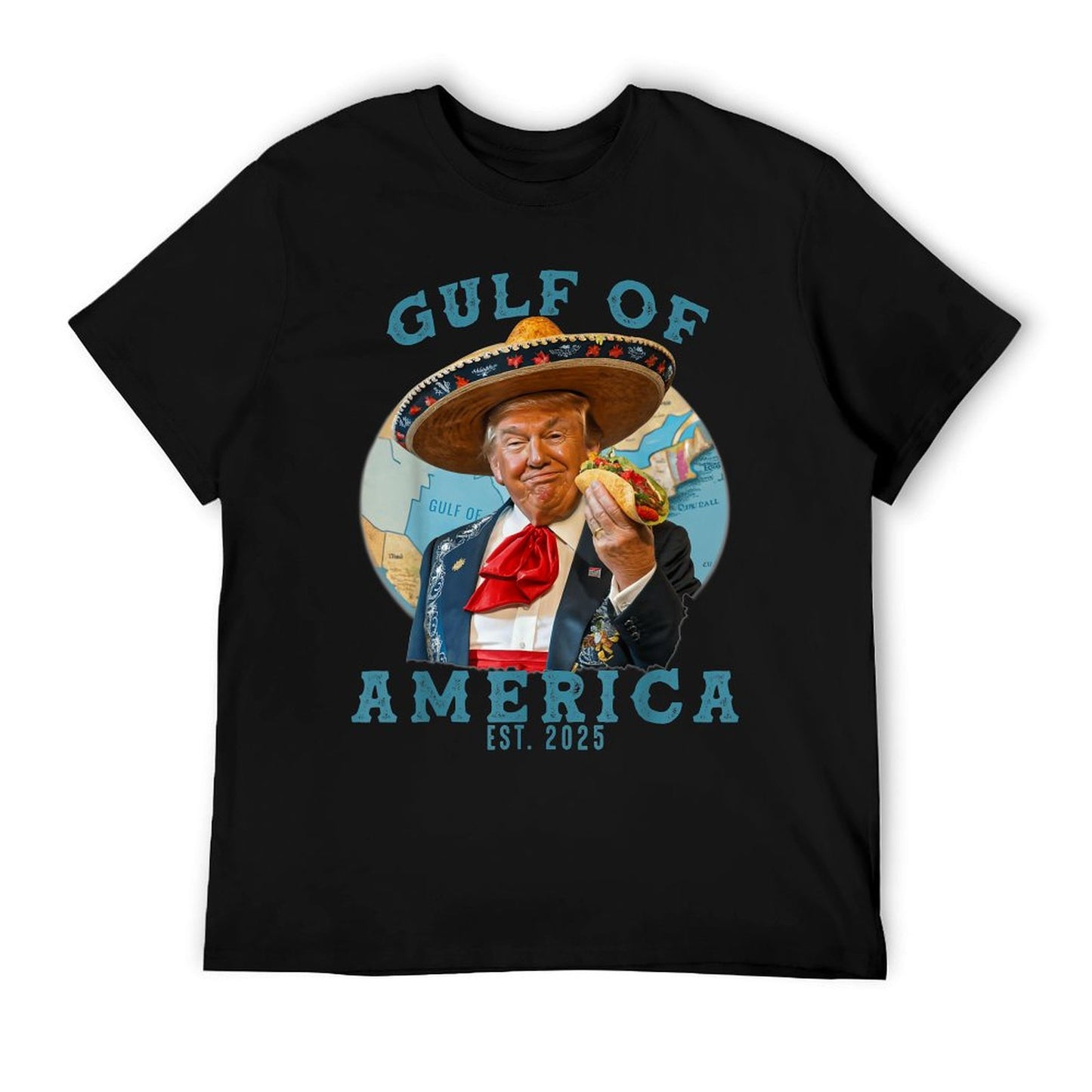 Humor Gulf Of USA America Est 2025 American Gulf Mexico Summer-ready Fabric T-Shirt