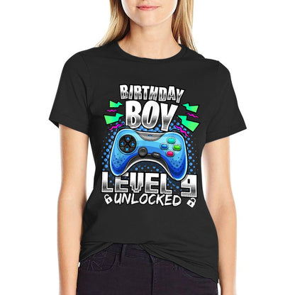 Level 9 Unlocked Video Game 9th Birthday Gamer Gift Boys  Breathable T-Shirt