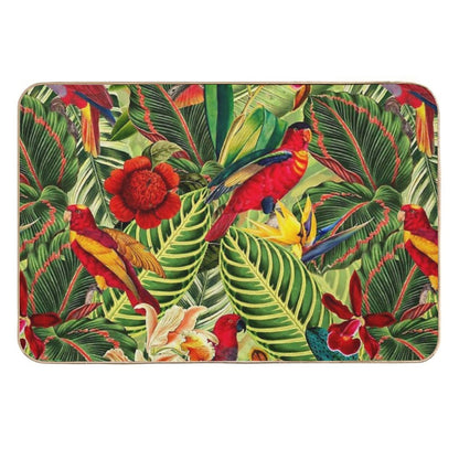 Vintage Tropical Bird Jungle Botanical Night Botanical Garden Nightgarden  Multi-Purpose Bath Mat