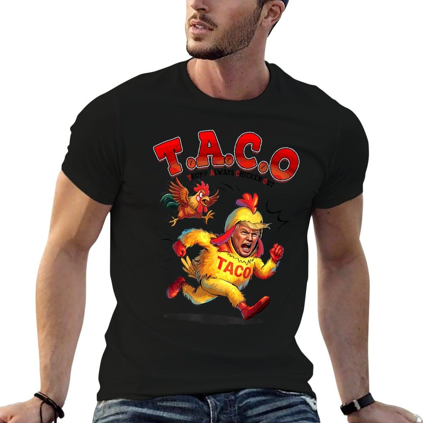 Funny Taco Trump Always Chickens Out Men Women  Tagless Design T-Shirt