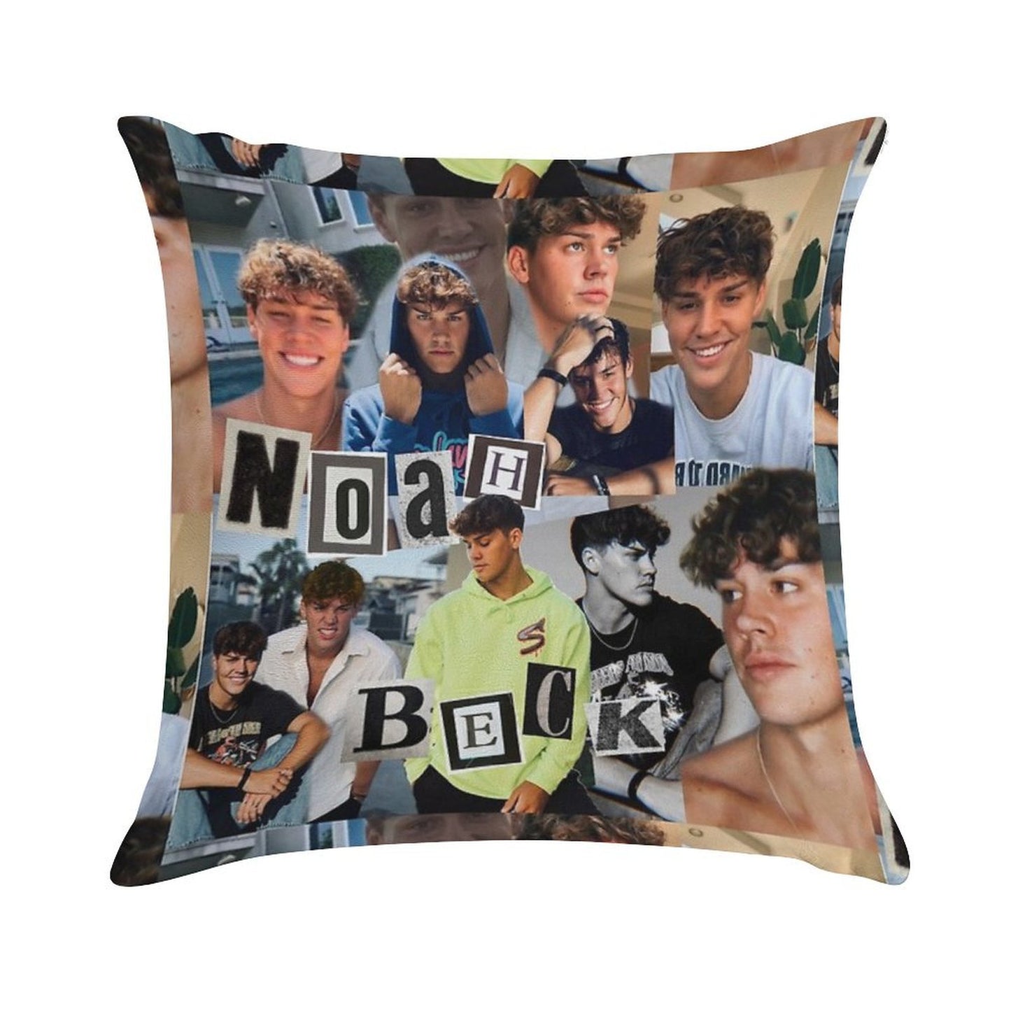 Noah Beck Collage Soft Bedroom Essential Throw Pillow