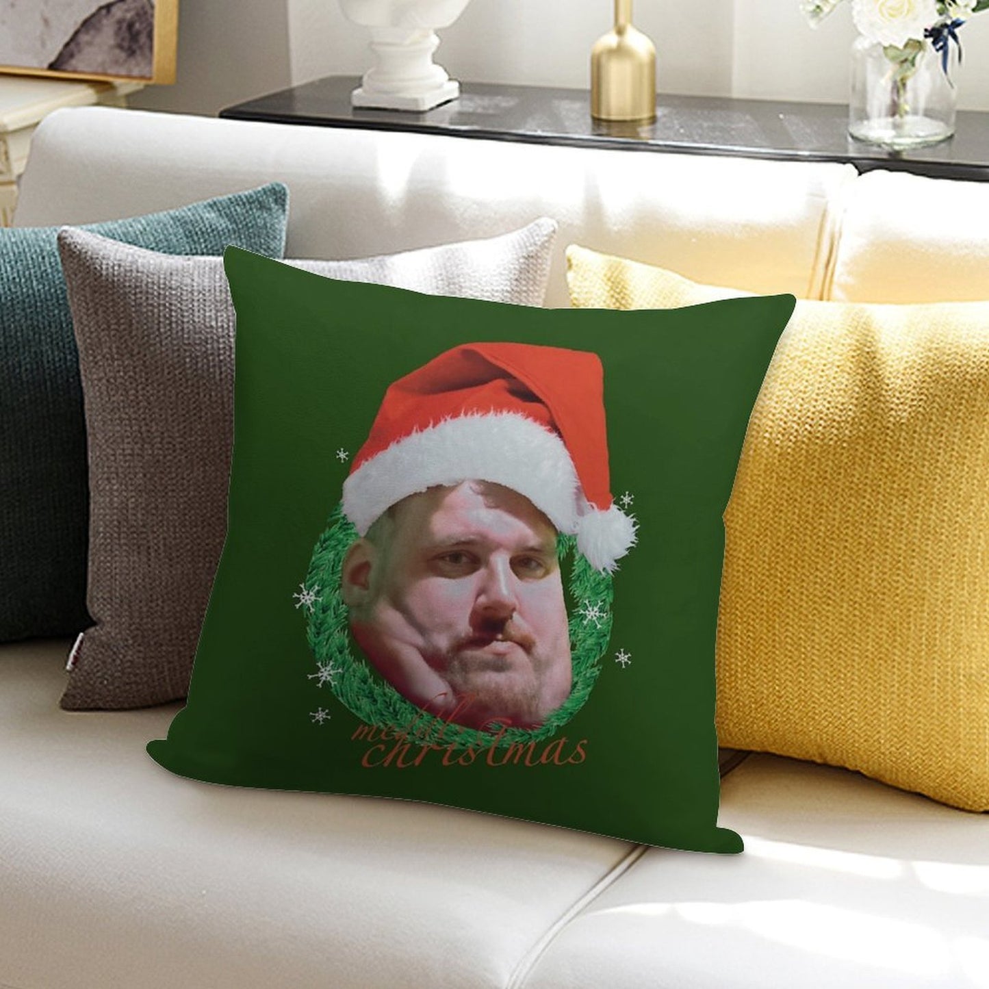 Meddl Xmas Christmas Lord Soft Hidden Zipper Throw Pillow