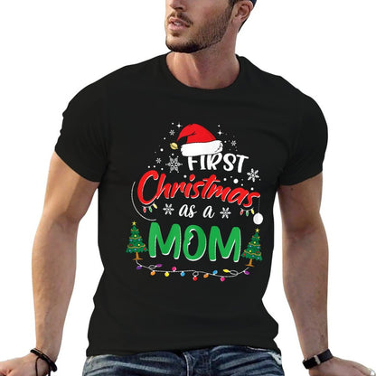 First Christmas As A Mom New Mommy 1st Christmas  Lightweight T-Shirt