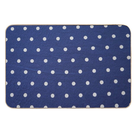 Pois Blue & White Pattern Texture  Non-Slip Bath Mat