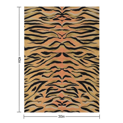 Stylish Black Gold Tiger Animal Print All-season Throw Blanket