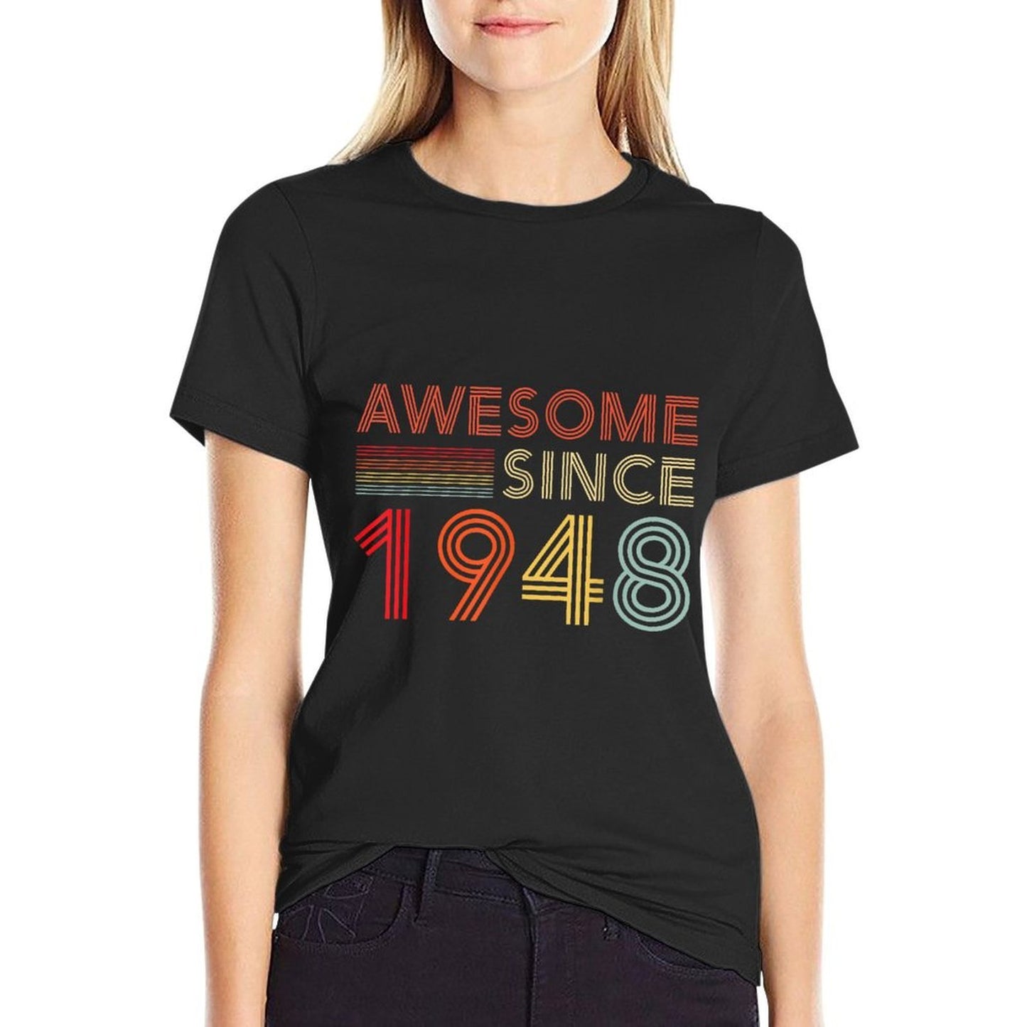 75 Birthday Decorations Men Women 1948 BDay 75th Birthday  Polyester Blend T-Shirt