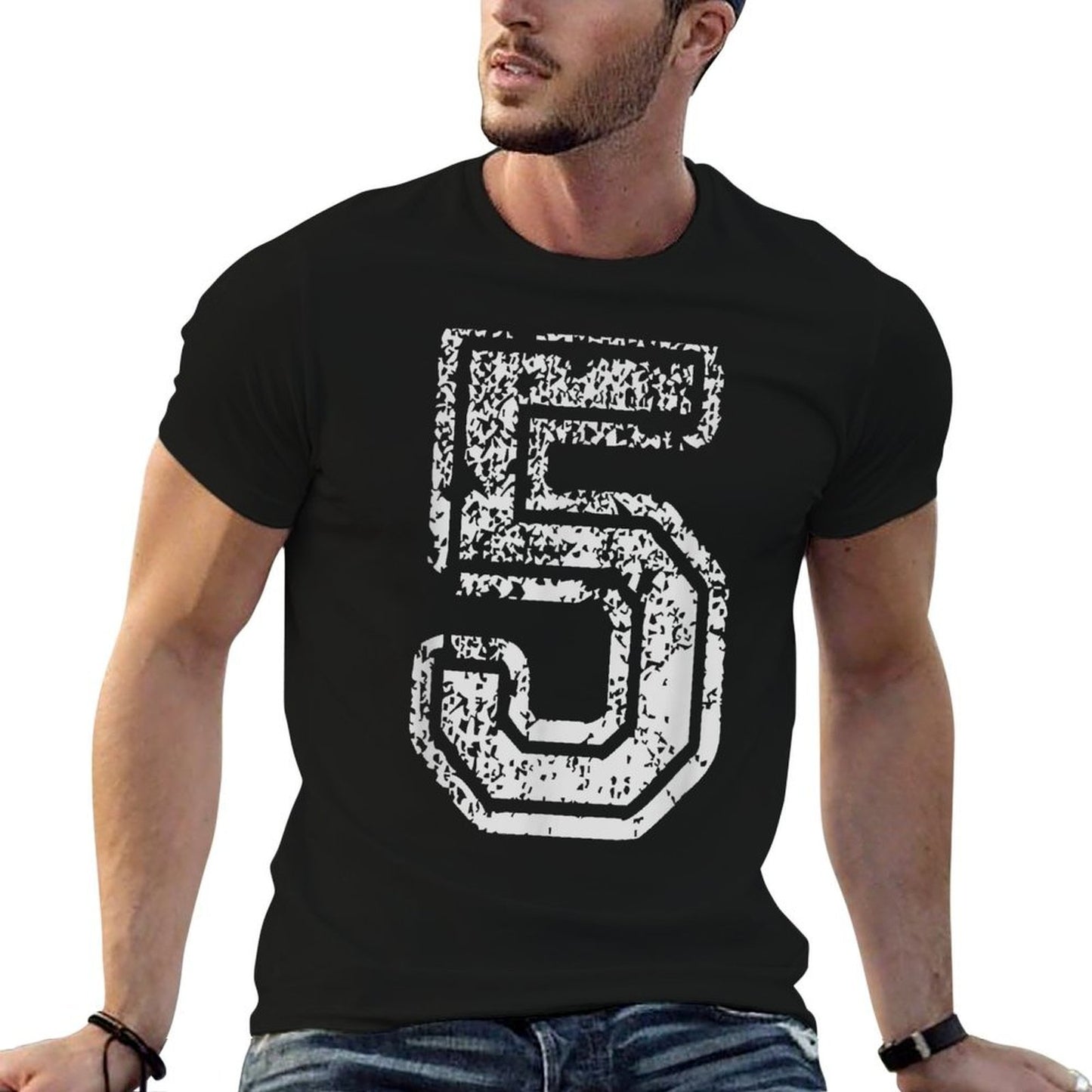Team Jersey Uniforms Number 5 Five School Sports Birthdays  Moisture-wicking T-Shirt
