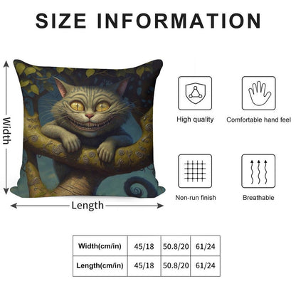 The Cheshire Cat - Alice in Wonderland Collection Soft Decorative Cover Throw Pillow