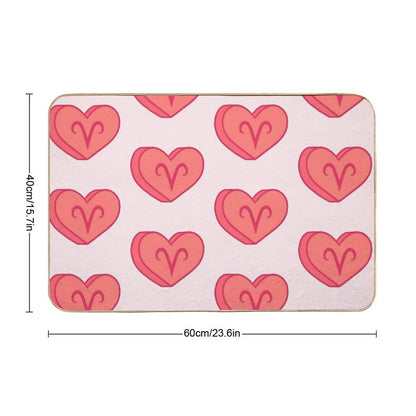 Astrology Aries Heart  Easy Maintenance Bath Mat