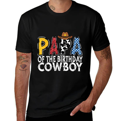 Papa 1st Birthday Cowboy Western Papa Birthday Boy  Relaxed-fit T-Shirt