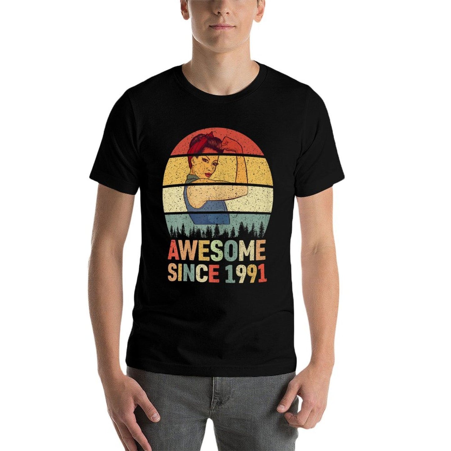 Womens Vintage Awesome Since 1991 Women Gift Retro 30th Birthday  Lightweight T-Shirt
