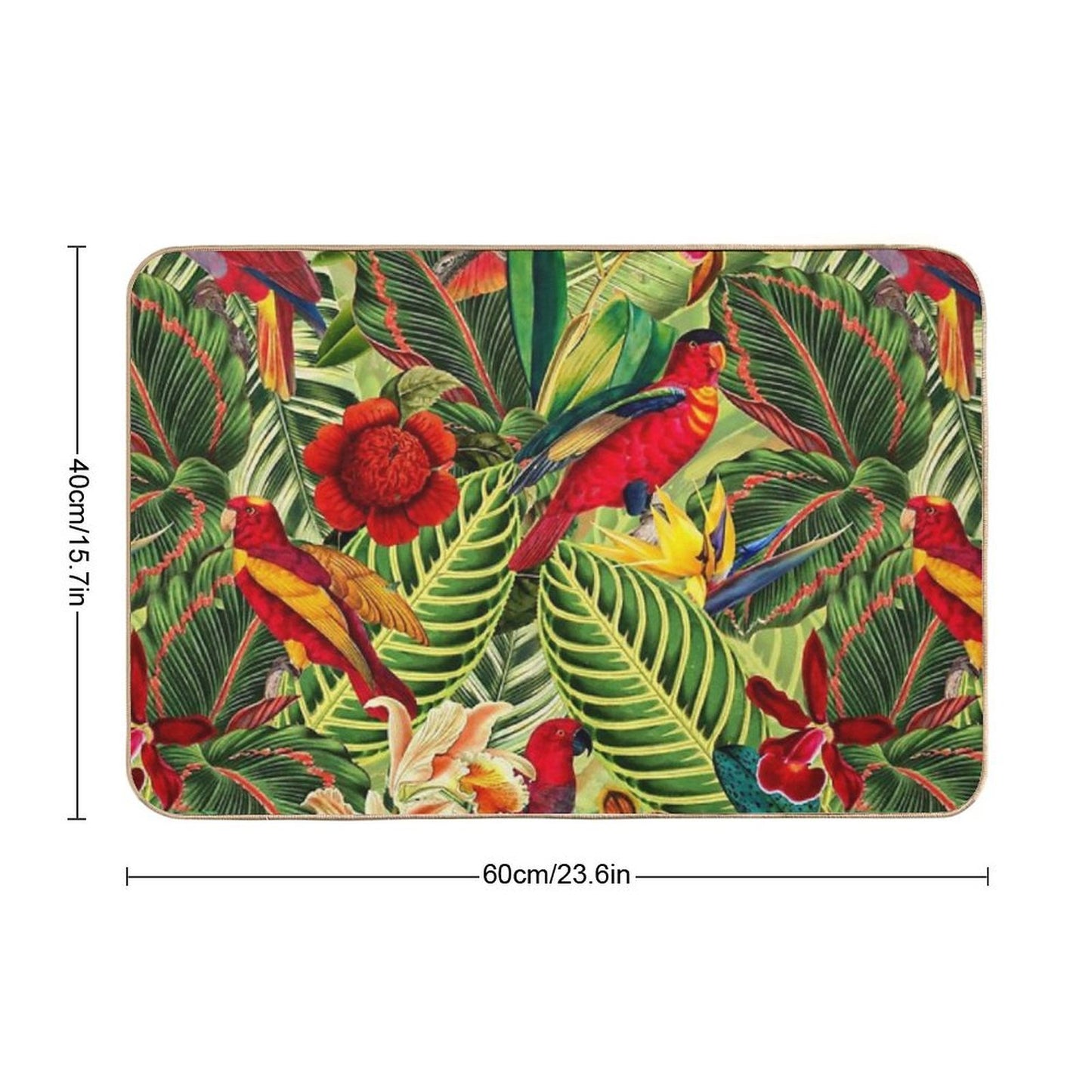 Vintage Tropical Bird Jungle Botanical Night Botanical Garden Nightgarden  Multi-Purpose Bath Mat
