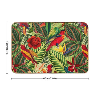 Vintage Tropical Bird Jungle Botanical Night Botanical Garden Nightgarden  Multi-Purpose Bath Mat