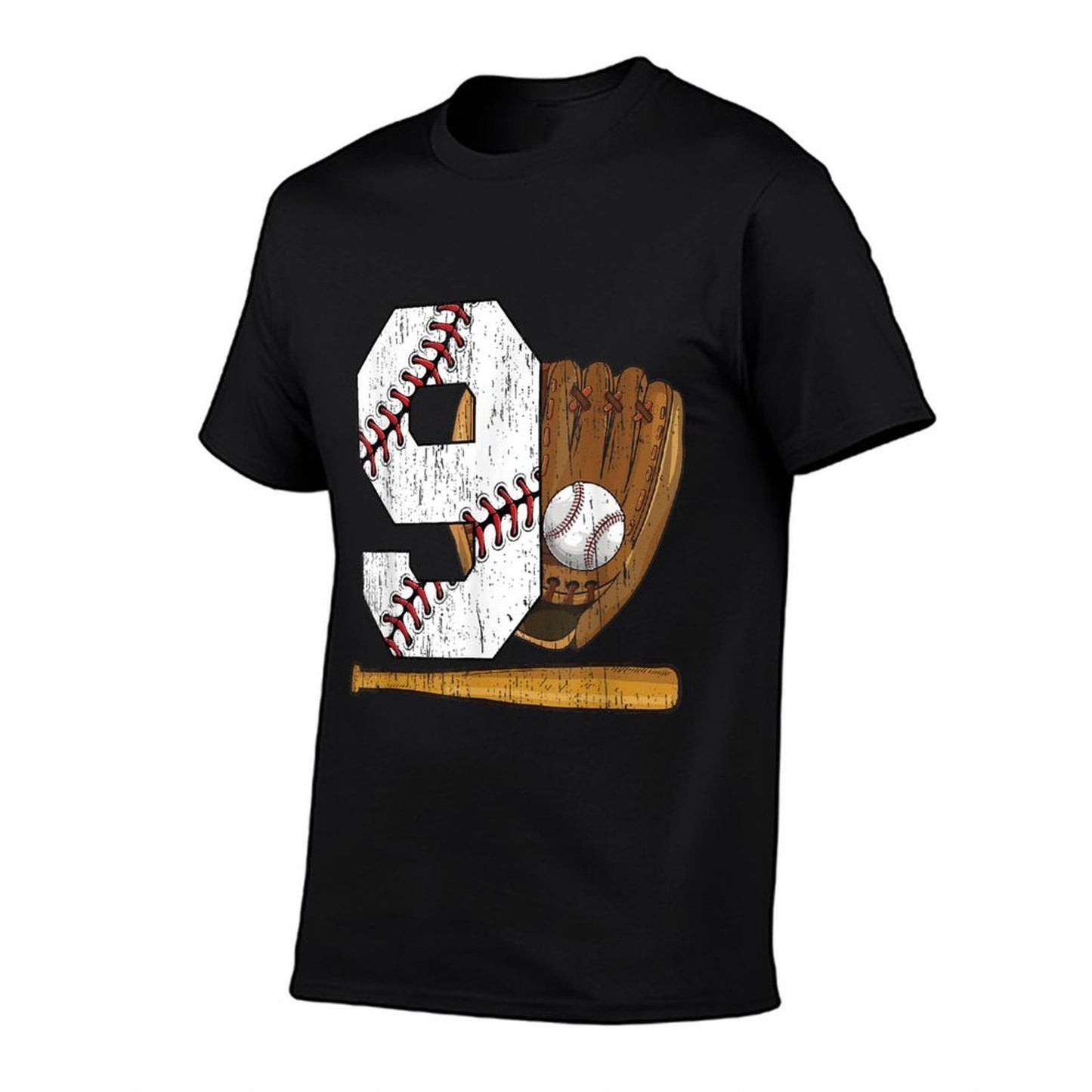 9th Birthday Baseball Boy Nine Year Old Baseball Player  Wrinkle-resistant T-Shirt