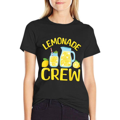 Lemonade Crew, Small, Black  Rolled Sleeves T-Shirt
