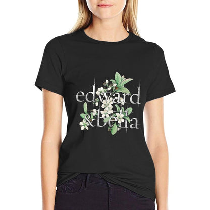 Twilight Saga Edward And Bella Flowers Front And Back Movie Sweatshirt  Cotton T-Shirt