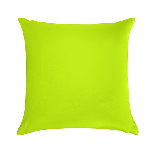 Bright Green Lime Neon Color Soft Shrink-Resistant Throw Pillow