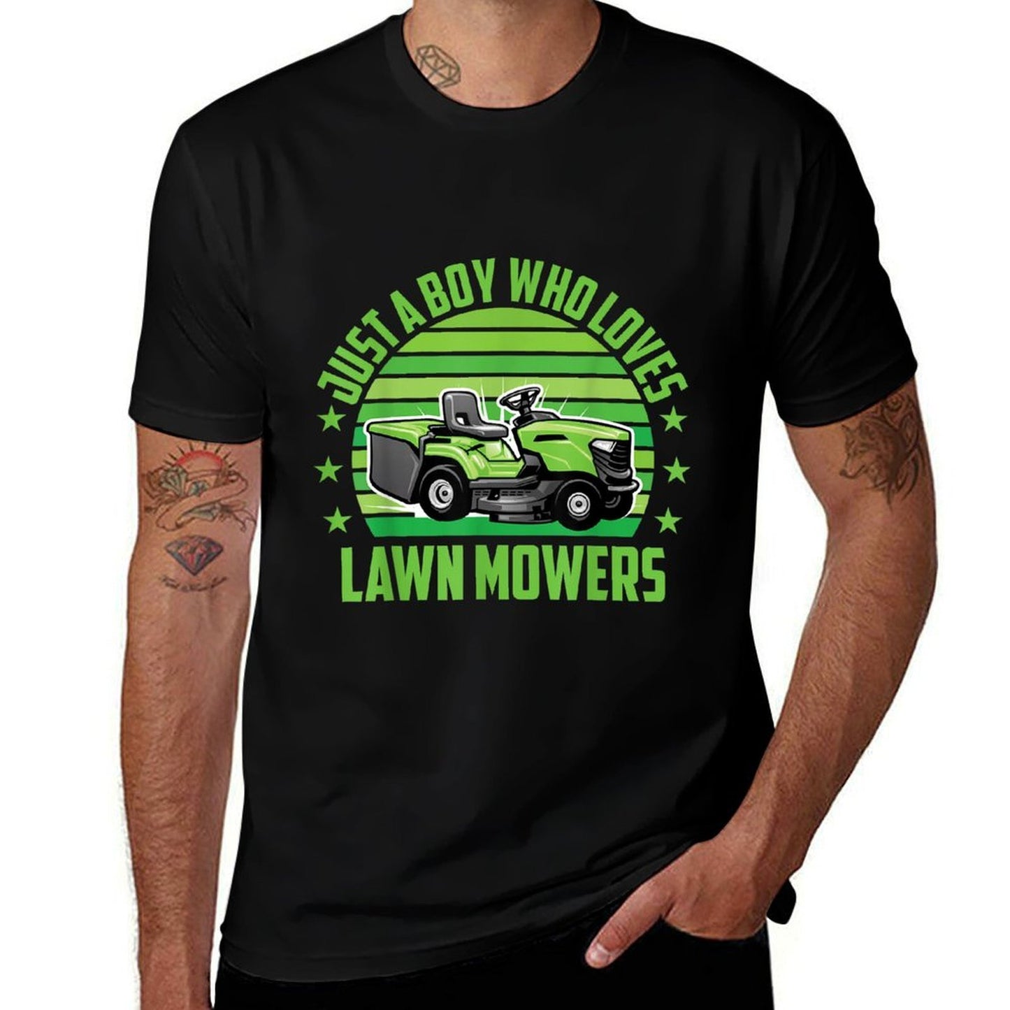Lawn Mower Just A Boy Who Loves Lawn Mowers Toddler Boys  Durable T-Shirt