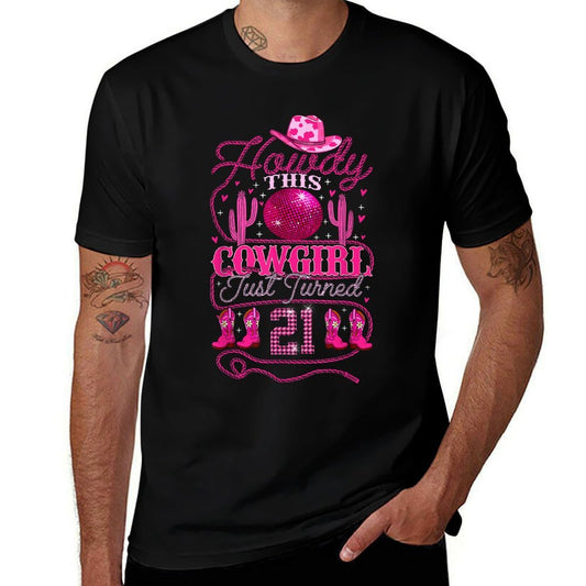 21yr Birthday Cowgirl Western 21Years Old Girl 21st Birthday  Odor-resistant T-Shirt