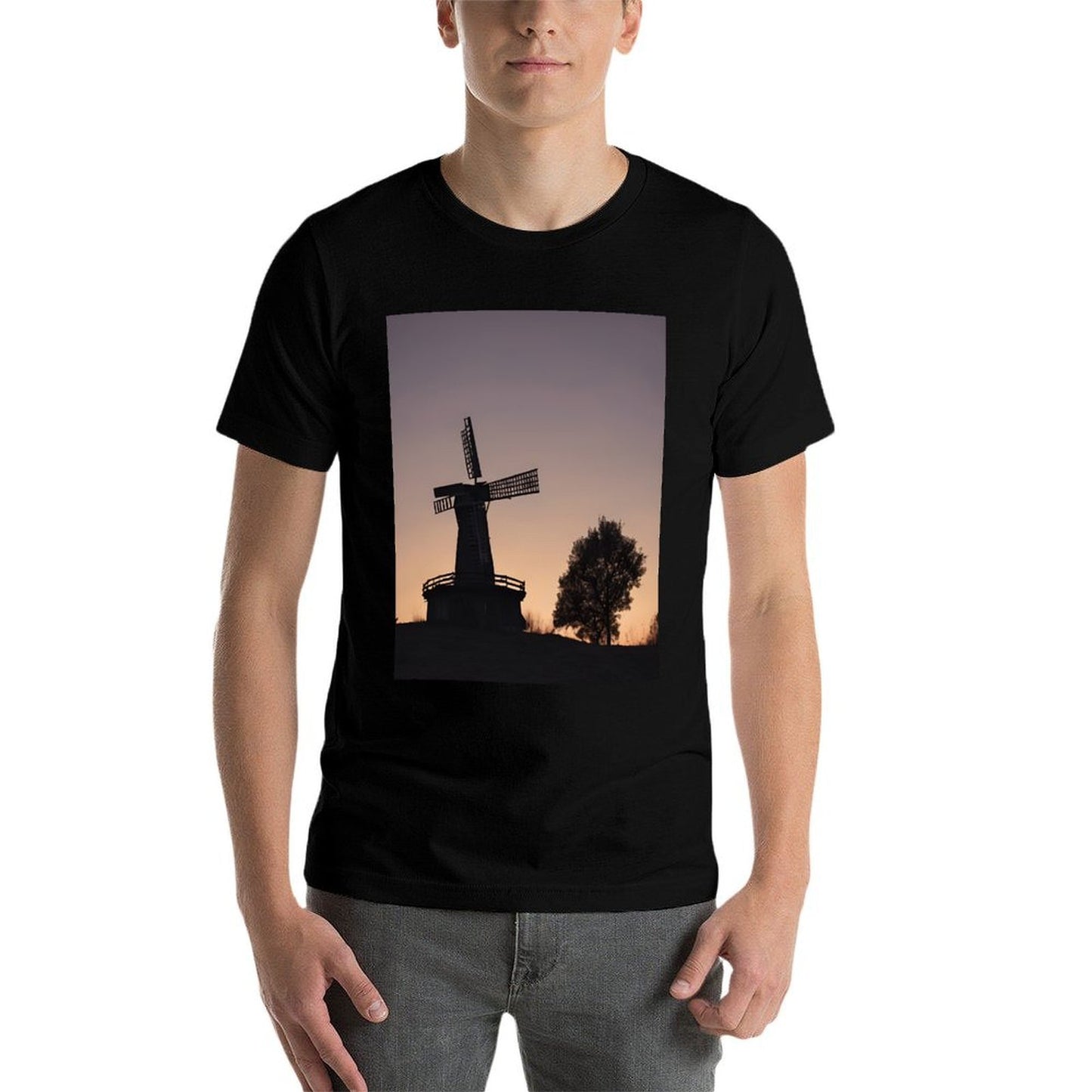 Rustic Windmill Twilight Sky  Vintage-inspired T-Shirt