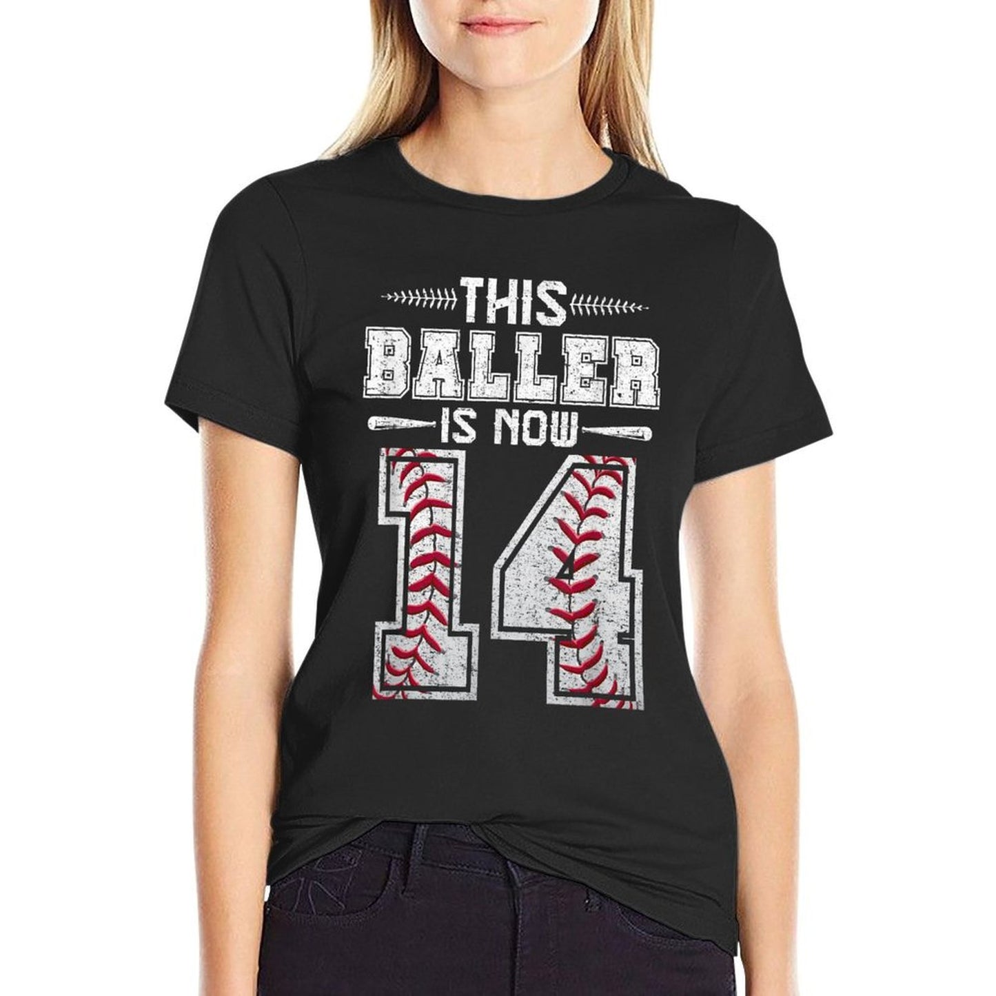 This Baller Is Now 14 Birthday Baseball Theme Bday Party  Odor-resistant T-Shirt