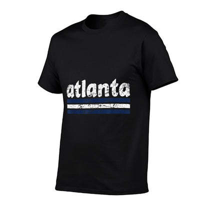 Atlanta Georgia Three Stripe Vintage Weathered  Stretchy T-Shirt