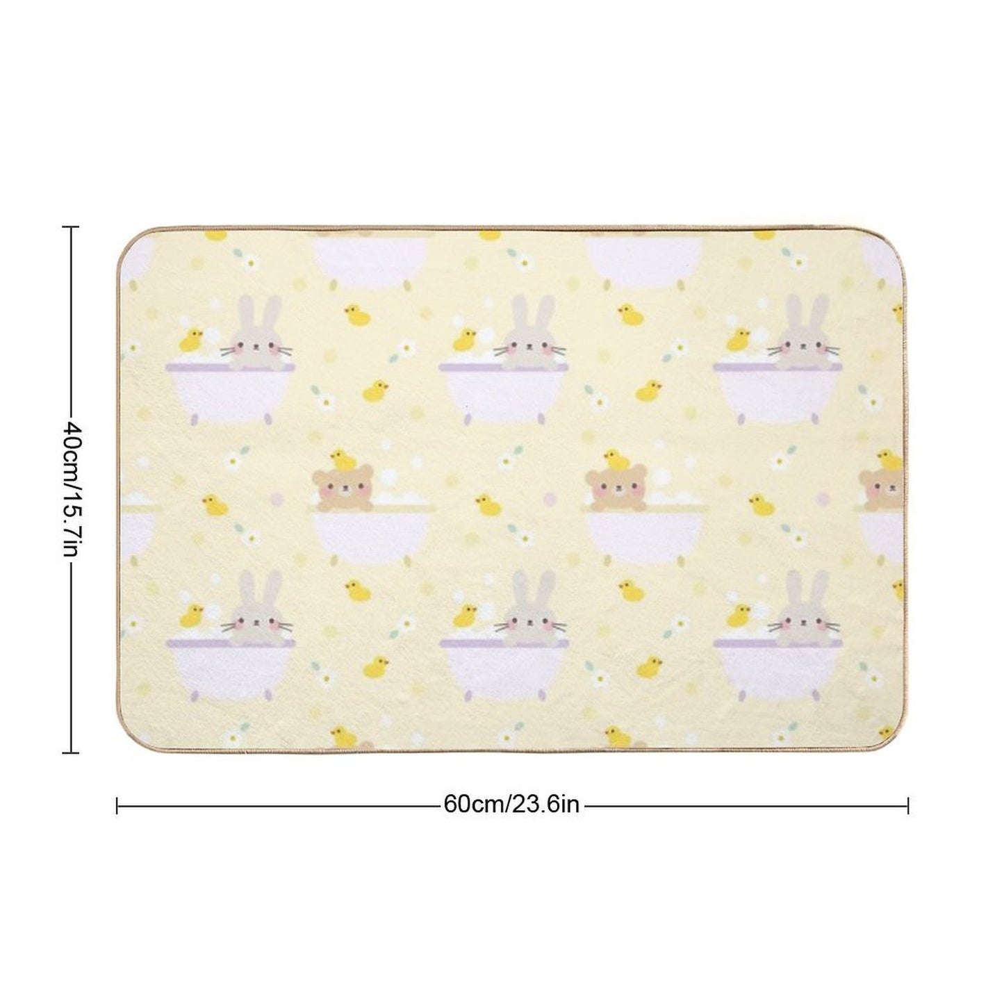 Cute Animals In Bathtub Pattern  Odorless Bath Mat