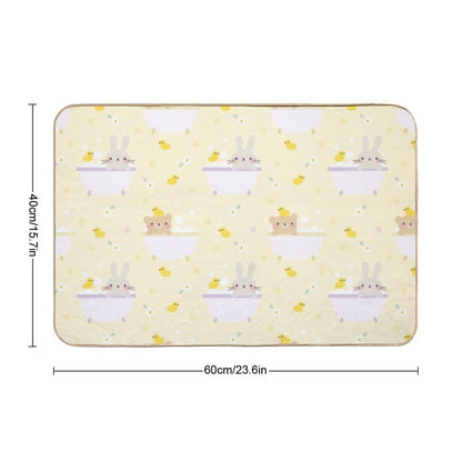 Cute Animals In Bathtub Pattern  Odorless Bath Mat
