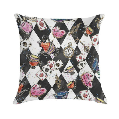 Alice In Wonderland Soft Skin-Friendly Throw Pillow