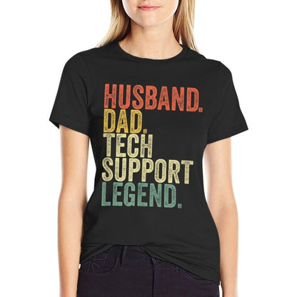 Funny Tech Support T Christmas Gifts For Dad Husband  Polyester Blend T-Shirt