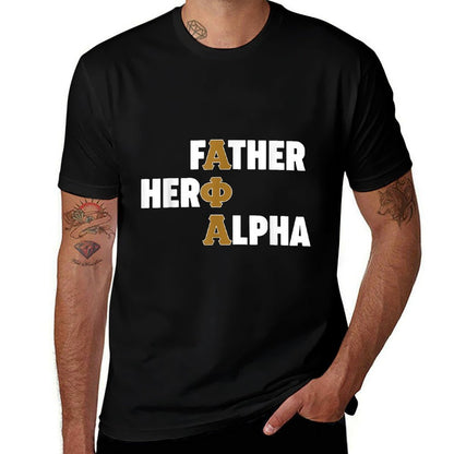 Mens Alpha African 1906 Fraternity Father Hero Alpha  Relaxed-fit T-Shirt