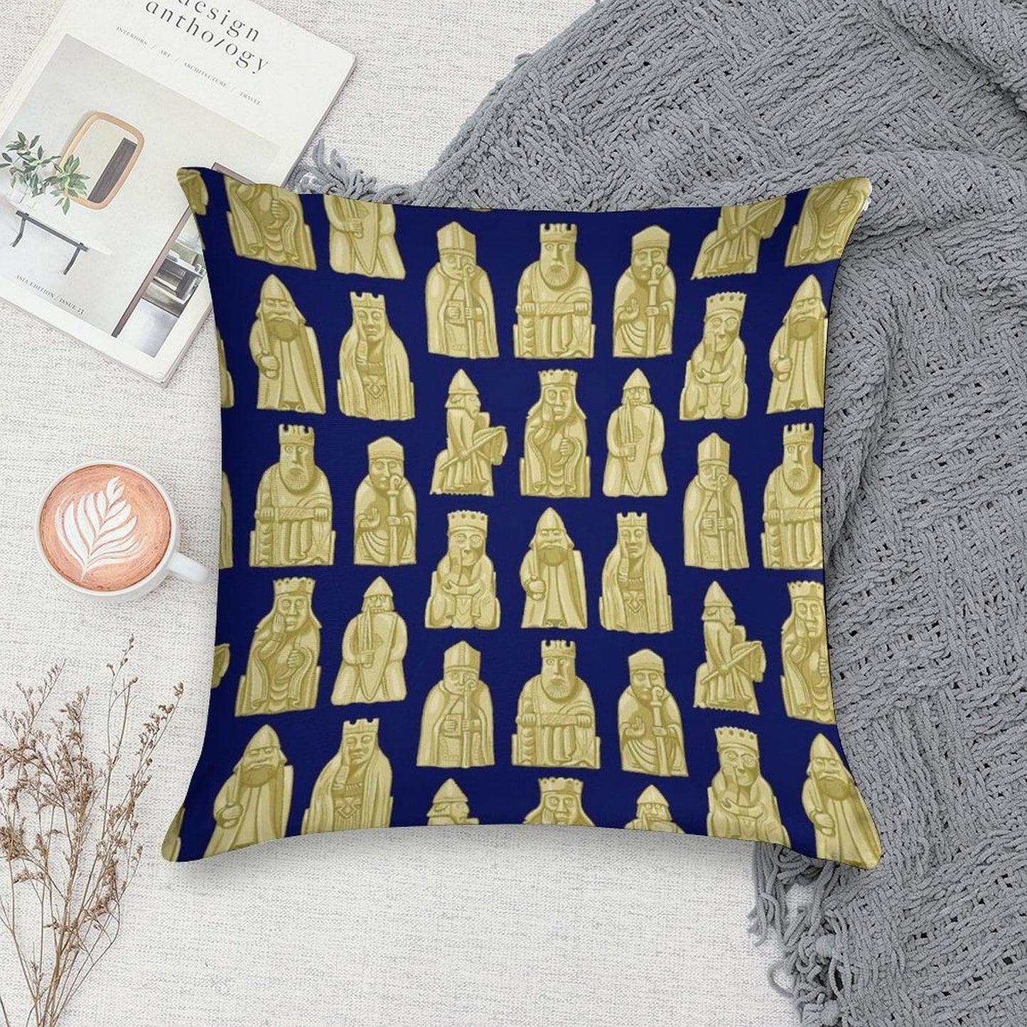 Lewis Chessmen Soft Easy Maintenance Throw Pillow