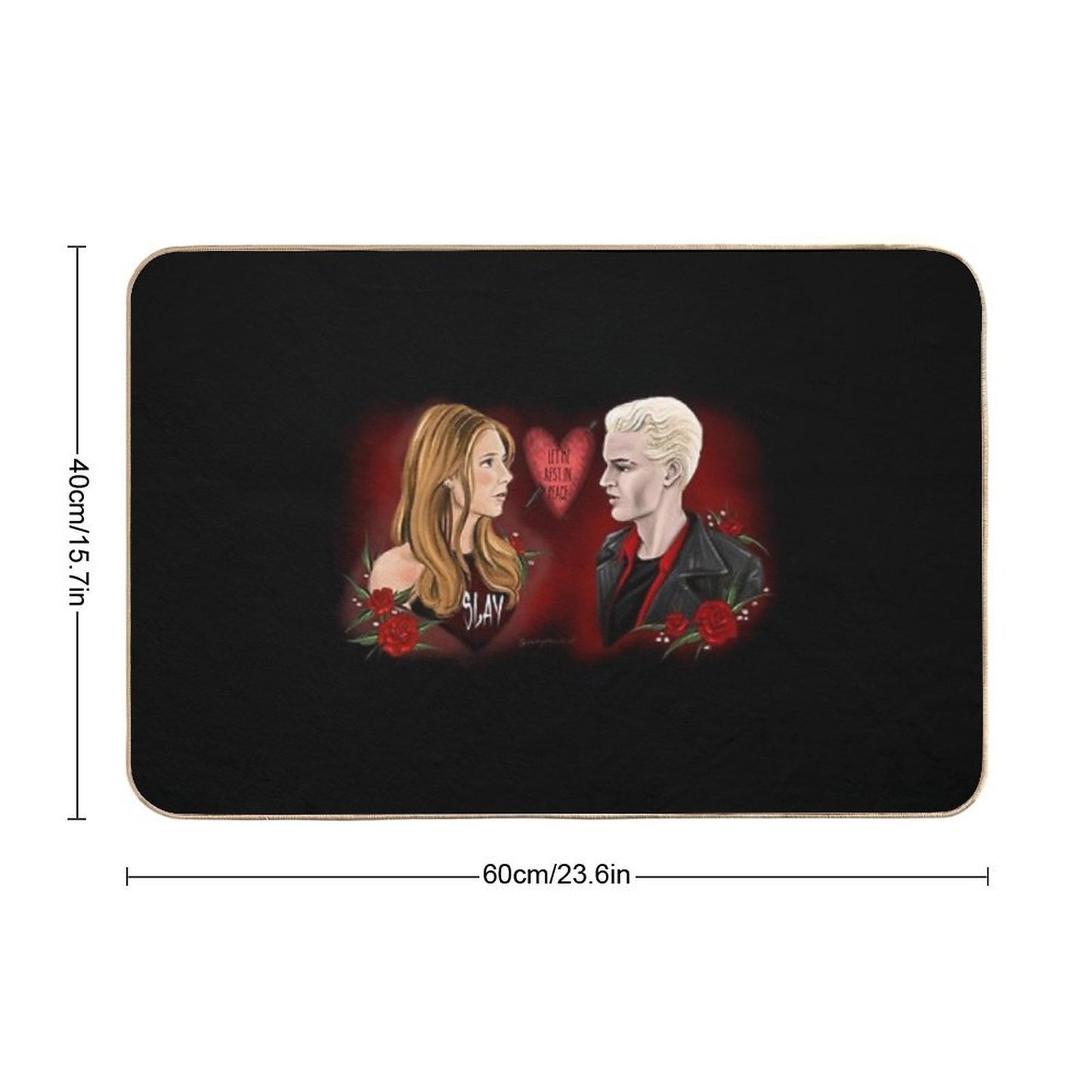 Let Me Rest In Peace (Black Background)  Easy To Clean Bath Mat