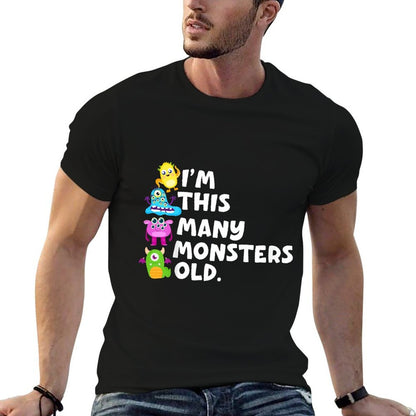 Kids I'm This Many Monsters Old 4 Four Year Old Kids 4th Birthday  Easy-care T-Shirt