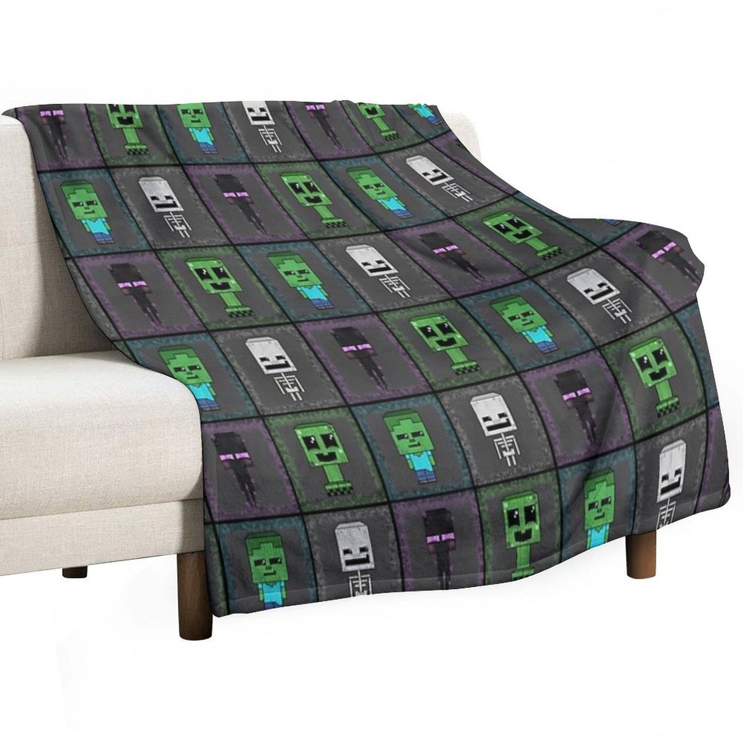 Merry Minecraft Mobs Anti-pilling Throw Blanket
