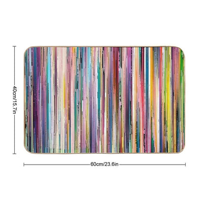 Distressed Wood Rainbow Vintage Stripes  Repositionable Bath Mat