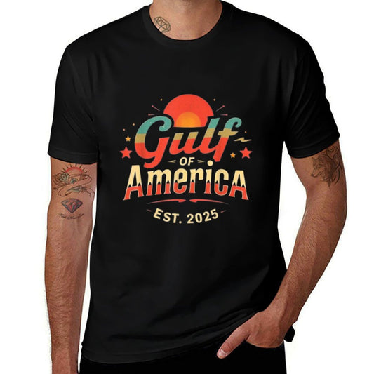 Gulf Of USA America Est 2025 Vintage Retro American Gulf US Graphic-printed T-Shirt
