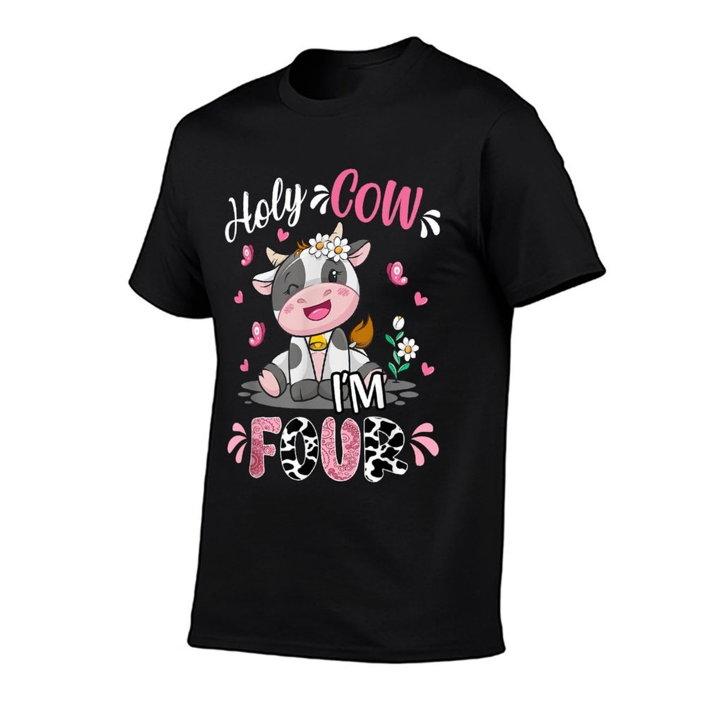 Holy Cow I'm Four 4 Years Old 4th Birthday Girl Outfit Comfortable T-Shirt