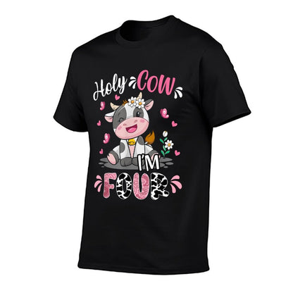 Holy Cow I'm Four 4 Years Old 4th Birthday Girl Outfit Comfortable T-Shirt