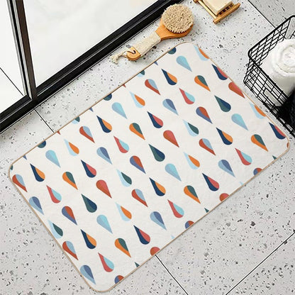 Teardrop Graphic in Blue And Orange  Versatile Bath Mat