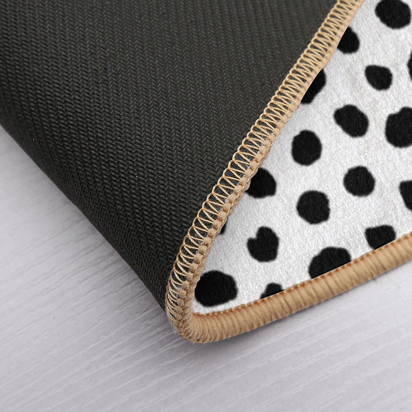 Black And White Dalmatian Dots  Non-Slip Bath Mat