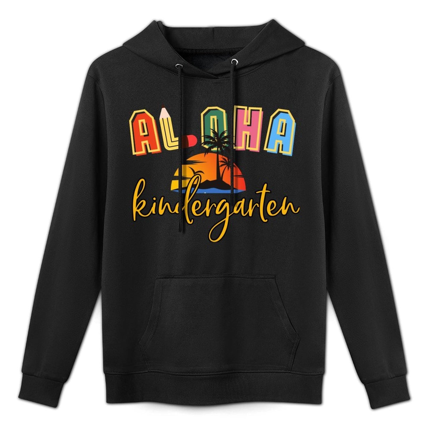 Aloha Kindergarten Summer Beach Vacation Teacher School Cotton-Polyester Blend Hoodie