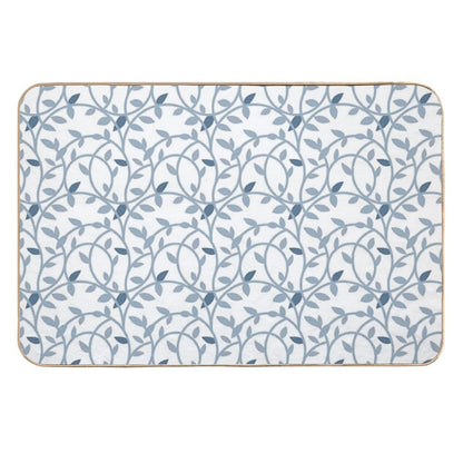 Pretty Blue Leaf Pattern  Versatile Bath Mat